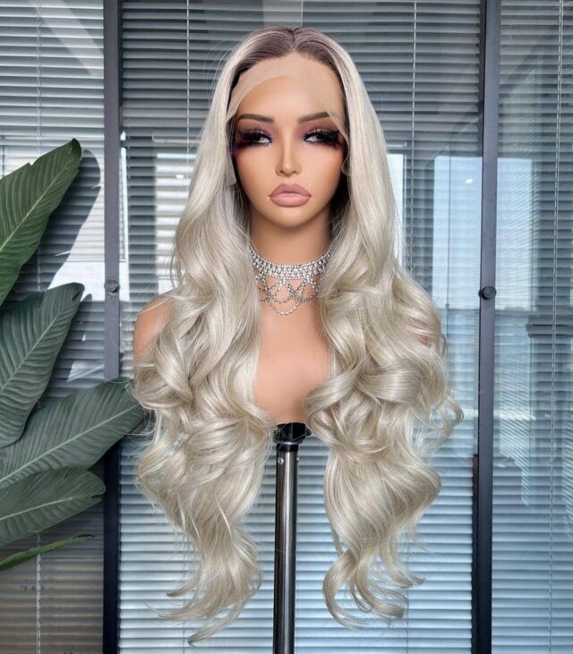 Perruque Lace Wig HD Blond Platine